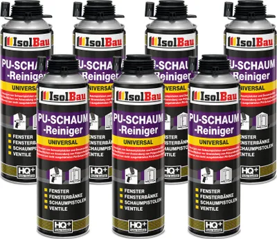 Produktbild von Isolbau 7 x 500 ml Dose PolyurethanSchaum Reiniger - Schaumreiniger für Polyurethan- Schaumpistolen, Pistolenreiniger, Reinigungsmittel, Entfetter