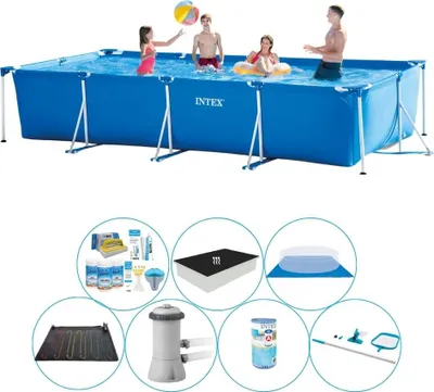 Zdjęcie produktu dla Intex Frame Basen prostokątny 450x220x84 cm - Pakiet komfortowy do basenu