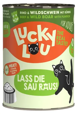 Produktbild von Lucky Lou Lifestage Adult Rind & Wildschwein 6x 400 g