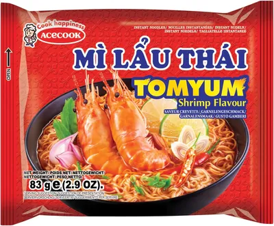 Image de ACECOOK Nouilles instantanées Tom Yum Crevettes Mi Lau Thai 83g