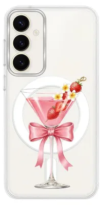 Produktbild von Hartschalenhülle für das Samsung Galaxy S23 FE, kompatibel mit MagSafe, transparent, Erdbeercocktail