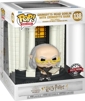 Imagen del producto de Harry Potter: Jefe goblin de Gringotts, con el banco Gringotts, edición especial número 138. Funko Pop! - Figura de vinilo
