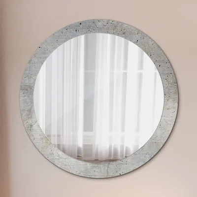 Produktbild von Spiegel - Mirror zum Wandspiegel Schlafzimmer – Schminkspiegel- grau Beton- Ø80cm