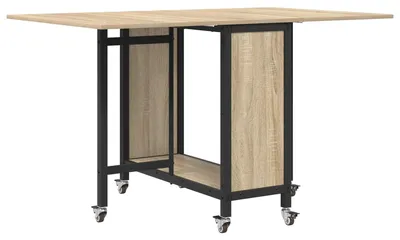 Image de Table à manger pliante avec roulettes 130 x 80 x 76,5 cm