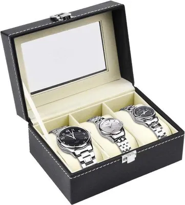 Produktbild von Famanu Uhrenbox - Uhrenkissen, Uhrenkasten 16cm L x 11.2cm B x 7.5cm H