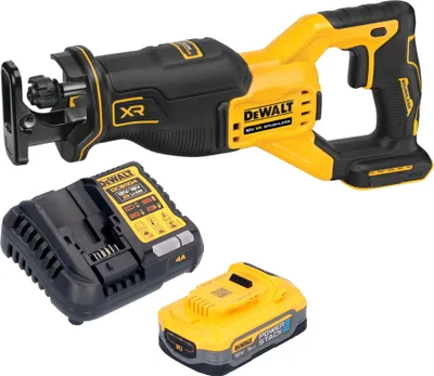 Zdjęcie produktu dla DeWalt DCS 382 H1 Akumulatorowa pilarka szablasta Pilarka szablasta 18 V bezszczotkowa + 1x akumulator Powerstack 5,0 Ah + ładowarka