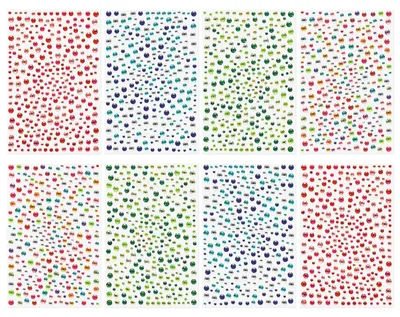 Productafbeelding van Acryl-steentjes, zelfklevend, voor knutselwerk en scrapbooking - 2600 stuks in 4 maten: 3/4/5/6 mm