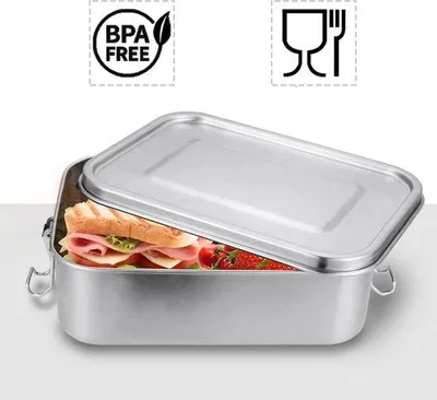 Produktbild von Leerther Lunchbox mit Verteiler - Mahlzeitvorbereitung-Beutel - Inhalt 1,2 Liter - Geschirrspülerfest - luftdicht & BPA-frei - für Brot/Salat/Kühle Mahlzeiten