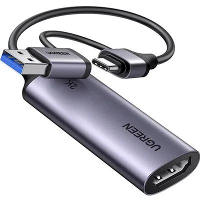 Immagine prodotto di Scheda di acquisizione video da HDMI a USB 3.0 / USB-C, 2K 30 Hz, Ugreen CM629, grigio-nero