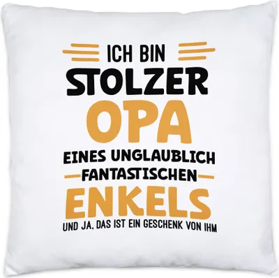 Produktbild von Ich bin stolzer Opa Kissen Inkl Füllung Geschenk Vatertag Opa Enkel Geburtstag