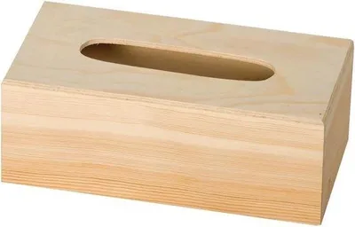 Produktbild von Famanu Tissuebox Holz mit Basis - Beige, 25 x 13 x 9 cm