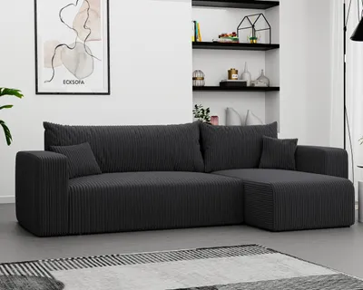 Produktbild von Ecksofa Piano Stoff Couch Sofa mit Schlaffunktion und Bettkasten Schlafsofa Polsterecke Couchgarnitur Ecke Bettcouch - Universal Farbe: Poso 34