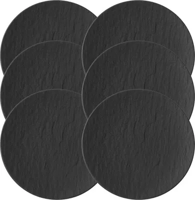 Produktbild von Villeroy & Boch Manufacture Rock, Brot- & Butterplatte, Rund, Porzellan, Schwarz, Manufacture Rock, 15,5 cm