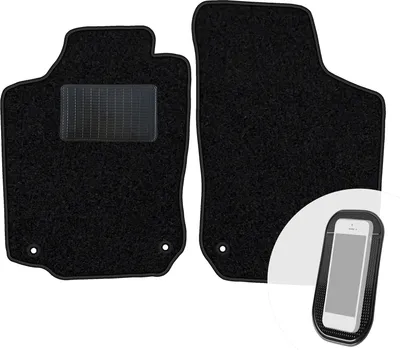 Produktbild von moto-MOLTICO Vorne Fußmatten Auto Velours Autoteppiche Schwarz Automatten Set 2-teilig passend für Opel Corsa C 2000-2006