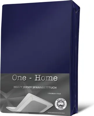 Produktbild von Spannbettlaken Spannbetttuch navy blau 180x200 - 200x200 Heavy Jersey Baumwolle