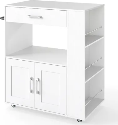 Immagine prodotto di Carrello da cucina mobile con piano di lavoro, cassetto, portasciugamani