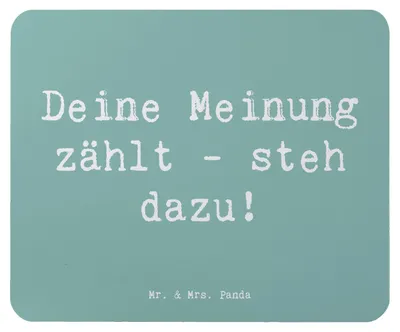 Produktbild von Mr. & Mrs. Panda Mouse Pad Spruch Mutig zu Meinungen - Meeresbrise - Geschenk, Trost, Zuversicht, mousematte, Offenheit, Ermutigung, Kraft, Authentizität, Mauspad