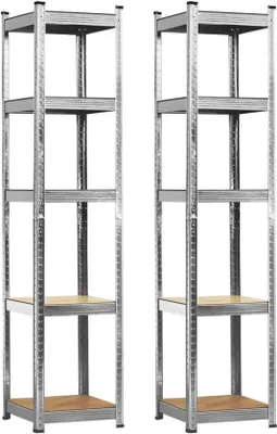 Produktbild von Famanu Regal mit 5 verstellbaren Böden - 180 x 40 x 40 cm, bis 175 kg, 2 Stück