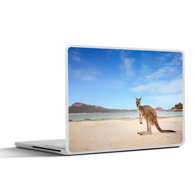 Produktbild von MuchoWow® Laptop Aufkleber Sticker Cover Strand - Känguru - Australien 36.5x27.5 cm - Laptop-Sticker