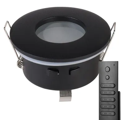 Image de HOFTRONIC - Spot LED encastrable Porto 4W 345lm 2700K IP44 Noir Dimmable