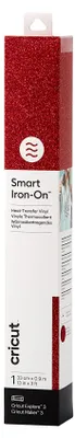 Produktbild von Cricut Smart Iron-On, Hitzebeständige Vinylrolle, Rot, Einfarbig, Glitter, 330 mm, 900 mm