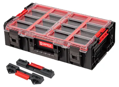 Zdjęcie produktu dla Qbrick System ONE Organizer 2XL 2.0 + Qbrick System ONE Connect Adapter sztaplowany 582 x 387 x 172 mm 19,5 l IP66 z 4 wkładkami i 12 przegrodami
