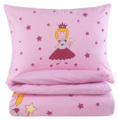 Produktbild von Kinder Baby Beddengoed Set, 100x135 cm + 40x60 cm, 100% Baumwolle Renforcé, mit Reißverschluss, für Kinderbett