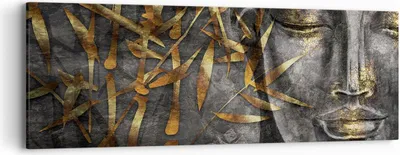 Produktbild von Bild auf Leinwand - Leinwandbild - Einteilig - Buddha Gold Bodhisattva - 90x30cm - Wand Bild - Wanddeko - Wandbilder - Leinwanddruck - Bilder - Wanddekoration - Leinwand bilder - AB90x30-4442