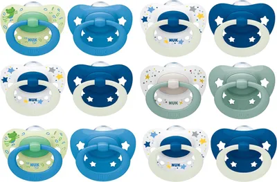 Produktbild von NUK Signature Schnuller Set Blau Gr.1–3 – 3 x 4er