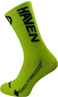 Produktbild von HAVEN Klassische Fahrradsocken - LITE SILVER NEO LONG 2PAK - Gelb/Schwarz 40-41