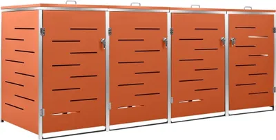 Produktbild von vidaXL Mülltonnenbox für 4 Tonnen 276,5x77,5x112,5 cm Edelstahl