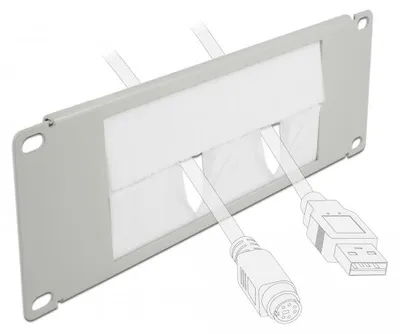 Produktbild von DELOCK 10" Kabelmanagement Bürstenleiste 2 HE grau