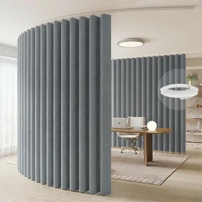 Produktbild von Extra Breite Vorhang Blickdicht Raumteiler mit Schiene Gardinen Vorhänge Türvorhang für Wohnzimmer Schlafzimmer, B254xH213cm, Grau