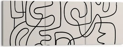 Produktbild von Bild auf Leinwand - Leinwandbild - 3 Teile - Linien Figuren Formen - 150x50cm - Wand Bild - Wanddeko - Wandbilder - Leinwanddruck - Bilder - Wanddekoration - Leinwand bilder - Wandbild - CA150x50-5121