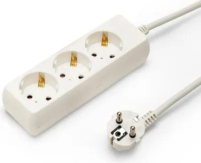Zdjęcie produktu dla Listwa zasilająca standardowa Schuko, 3 gniazda, 16A, kabel o długości 1,5 m, typ H05VV-F3G1.0MM2,