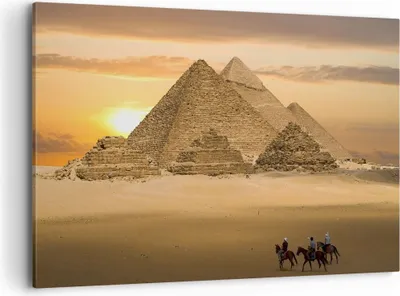 Produktbild von Bild auf Leinwand - Leinwandbild - Pyramide ägypten wüste - 120x80cm - Wand Bild - Wanddeko - Leinwanddruck - Bilder - Kunstdruck - Wanddekoration - Leinwand bilder - Wandkunst - AA120x80-2196