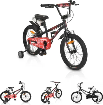 Produktbild von Byox Kinderfahrrad 18 Zoll Pixi, Klingel, Reflektoren, Stützräder, ab 5 Jahre
