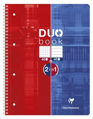 Produktbild von Clairefontaine Collegeblock A4+ Duo 40Bl kar+40Bl lin