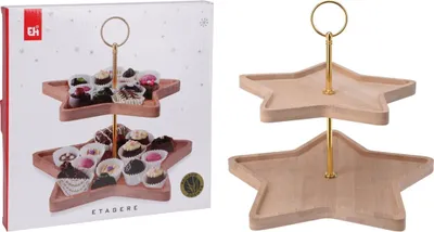 Produktbild von Tortenständer Kuchenständer Tortenplatte Kuchenplatte Servierplatte DECORIS Bambus HOMLA