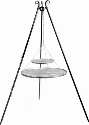 Immagine prodotto di Barbecue girevole 180 cm - doppia griglia in acciaio grezzo 80 cm + 40 cm
