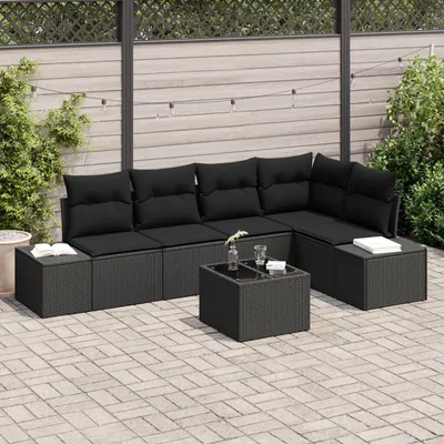 Produktbild von ZMH 6-teiliges Garten-Sofa-Set mit Kissen Beige Poly-Rattan