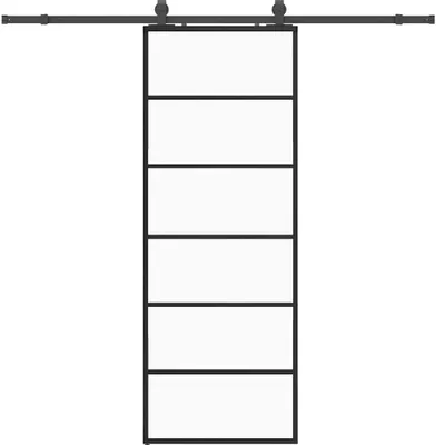 Obrázok produktu pre Posuvné dvere s kovaním čierne 76x205 cm ESG sklo