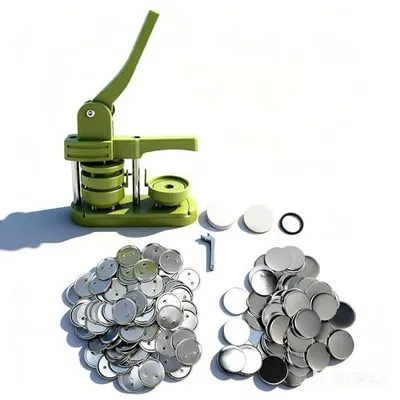 Button-Maker-Maschine 58 mm mit 100 Rohlingen für DIY-Anstecker