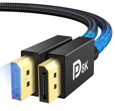 Produktbild von 8K DisplayPort Kabel 1.4 2M [VESA-], 8K@60Hz, 4K@165Hz, 2K@240Hz/165Hz/144Hz, HBR3 32.4Gbps, HDR10, DSC 1.2, HDCP 2.2, G-Sync&FreeSync, DP 1.4 Kabel für Gaming-Monitor, Grafikkarte