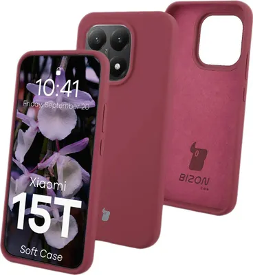 Produktbild von Silikon Handyhülle für Xiaomi 15T, Bizon Soft Case, Pflaumenfarbe