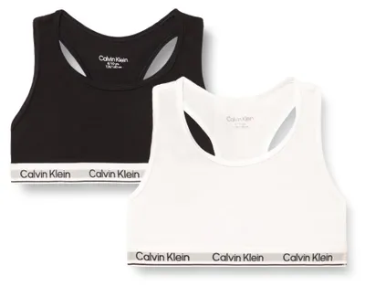 Produktbild von Calvin Klein Mädchen 2er Pack Bralettes Set mit Logobund, Mehrfarbig (Pvhblack/B