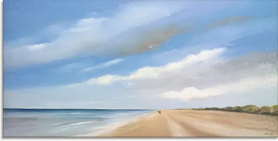 Produktbild von ARTland Glasbild Am Strand entlang III Größe: 60x30 cm