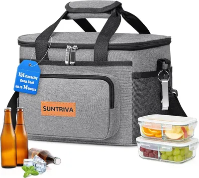 Obrázok produktu pre Chladiaca taška 15 l, zelená, vodotesná, ramenný popruh, na piknik