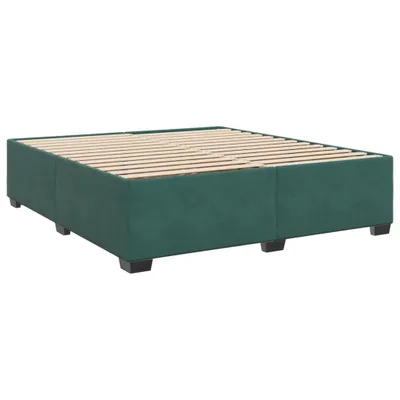 Imagen del producto de Estructura cama sin colchón terciopelo verde oscuro 200x200 cm