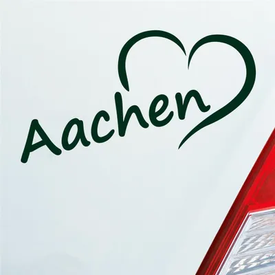 Produktbild von Auto Aufkleber Aachen Herz Stadt City Love Liebe Heart 15,5x8 cm Dunkelgrün Sticker Heckscheibenaufkleber